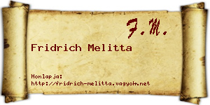 Fridrich Melitta névjegykártya